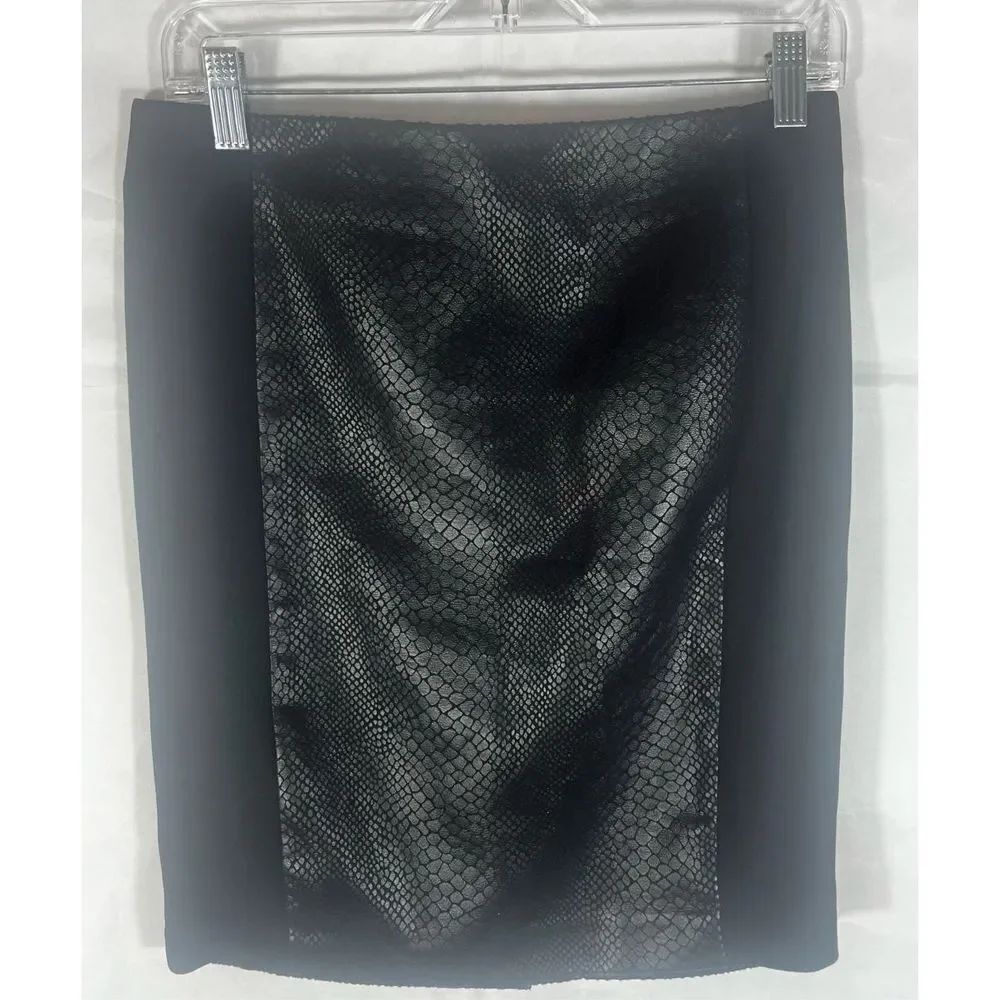 A/X Armani Excahnge faux leather snakeskin front pencil skirt